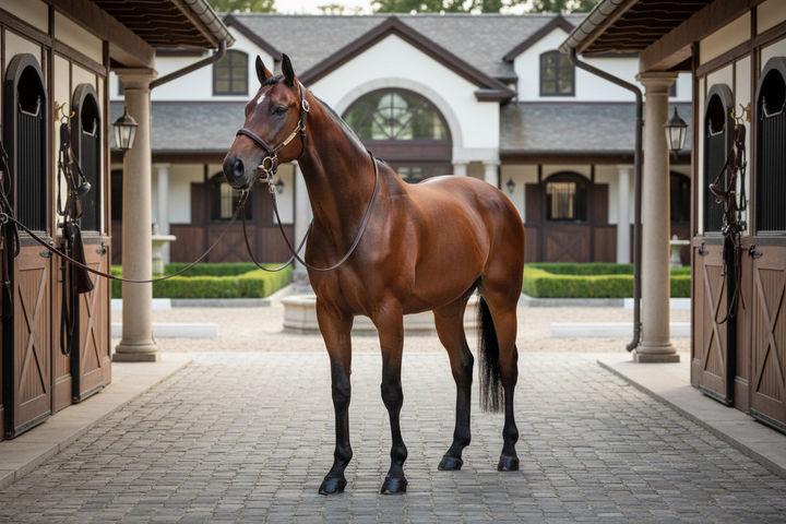 generar imagen de caballo con elegancia y premier en equitacion sin jinete